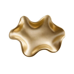 Poster - View of an abstract, golden, star shaped, bowl with rippled edges, isolated on a solid color background on transparent background
