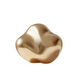 Poster - A shiny golden nugget with smooth curves sits against an isolated, solid colored environment on transparent background