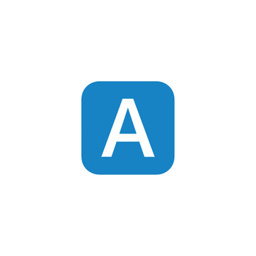 White A Letter Inside Blue Rounded Square Simple Graphic Design.