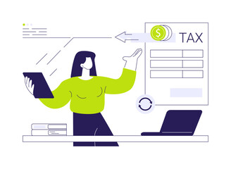 Poster - Tax return abstract concept vector illustration.