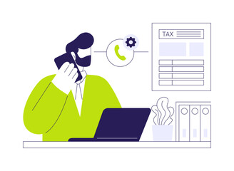 Poster - Phone tax filing abstract concept vector illustration.