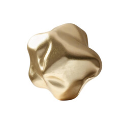 Poster - Isolated image featuring a shiny, golden, abstract, blob-like object against a solid, plain backdrop on transparent background