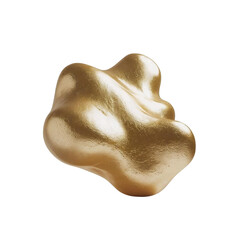 Poster - Close up of a shiny golden nugget with an irregular shape isolated on a plain solid color space on transparent background