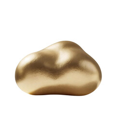 Poster - Shining golden nugget isolated against a solid backdrop with smooth reflections and subtle gradients on transparent background