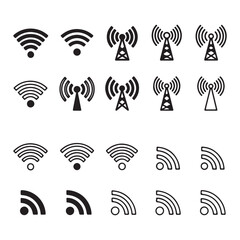 Poster - Diverse Wireless Communication Iconography Displaying Signal Strength and Transmission Technologies for Connectivity Solutions in Contemporary Digital Networks