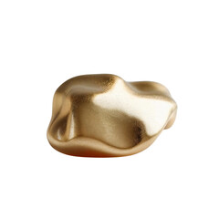 Poster - Close up view of a gold colored nugget with reflective surface on a plain isolated setting space on transparent background