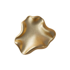 Poster - Isolated shiny golden abstract shape with wavy edges on a plain background studio shot close up view on transparent background