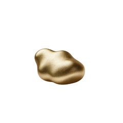 Poster - Isolated nugget of shiny metal on a plain backdrop with simple studio lighting effects and smooth texture on transparent background