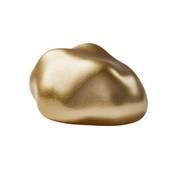 Poster - Isolated shiny golden nugget or stone with smooth surface on a plain solid colored surrounding area on transparent background