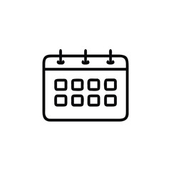 Poster - Outline calendar icon with rounded corners grid squares