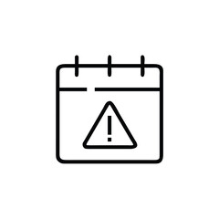 Poster - Outline calendar icon with warning triangle symbol alert