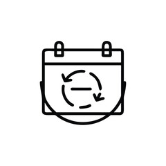 Poster - Outline icon a calendar with circular arrows symbol event