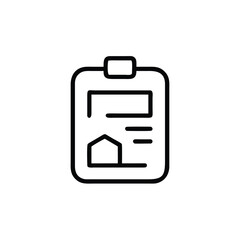 Poster - Outline icon a clipboard with house lines home document