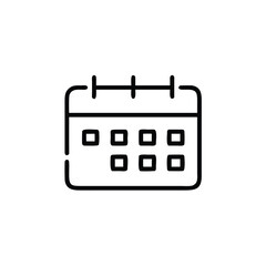Poster - Outline icon a weekly schedule planner with squares calendar