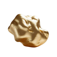 Poster - Isolated nugget of shiny material with reflective surface against a solid colored backdrop space on transparent background