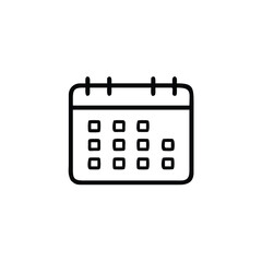 Poster - Outline a calendar grid with rounded squares icon symbol