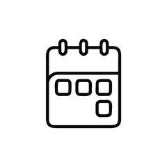 Poster - Outline a calendar icon with rounded squares circles symbol date