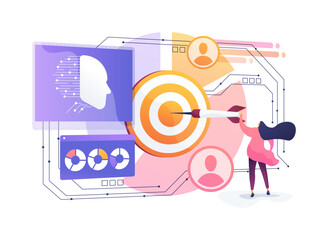 Poster - AI-Powered Customer Segmentation abstract concept vector illustration.