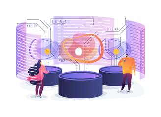 Poster - Interactive Virtual Showrooms abstract concept vector illustration.