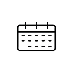 Poster - Outline calendar grid icon with rounded corners on simple