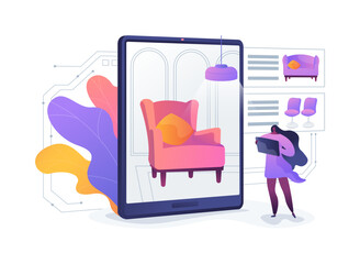 Poster - Augmented Reality for Product Demos abstract concept vector illustration.