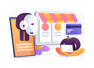 Poster - AI-Powered Chatbots for Sales abstract concept vector illustration.