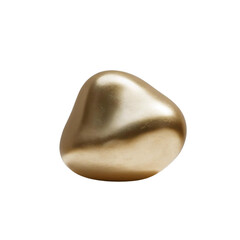 Poster - A golden nugget isolated on a plain backdrop with smooth reflections and subtle color gradients present on transparent background