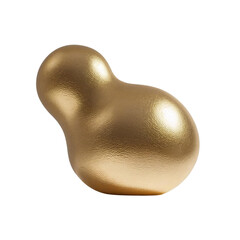 Poster - An abstract golden sculpture with a smooth surface against a plain, featureless backdrop scene view on transparent background