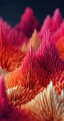 Poster - Abstract pink and orange textured landscape, digital art, background blur