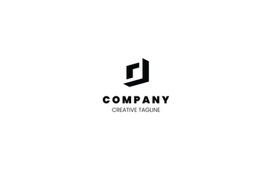 Poster - 3D monochrome logo design template with letter O in isometric bottom left view