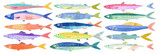 Kid-Drawn Fish Stickers: Cute Cartoon Salmon & Sardine Doodles