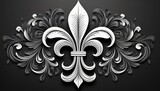 elegant black and white fleur de lis pattern a symmetrical floral design