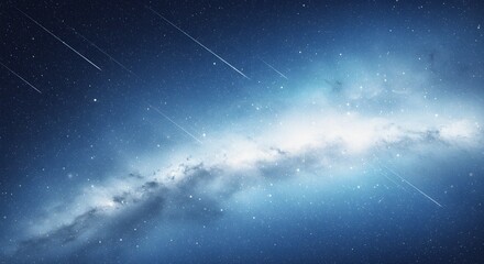Poster - Celestial Night Milky Way Galaxy with Meteors
