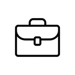 Poster - Simple black outline icon of a briefcase on a white background