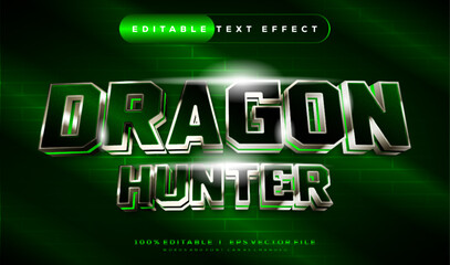Aufkleber - dragon hunter 3d vector text effect with modern style design