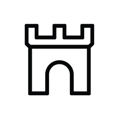 Poster - Simple black outline icon of a castle tower with an arched entrance