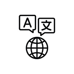 Poster - Global language translation and communication icon