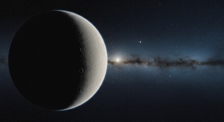 Poster - Alien Planet in Deep Space with Milky Way Galaxy