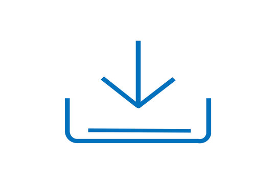 The image features a blue download icon in a line-art style on a white background.