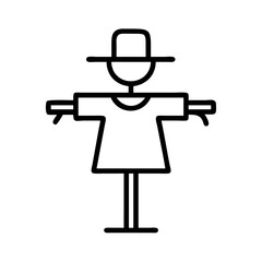 Poster - Scarecrow vector icon illustration, autumn harvest symbol, farming and agriculture concept art