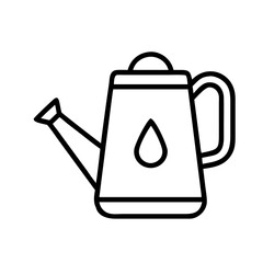 Poster - Watering can vector illustration, gardening tool for plant care and watering, outline style icon