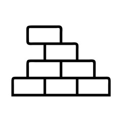 Poster - Illustration of a brick wall construction icon vector drawing for architecture and building design projects