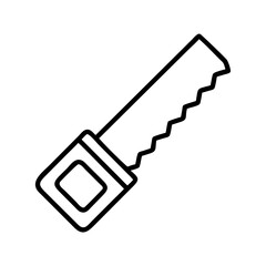 Poster - Hand saw outline icon for woodworking carpentry diy projects construction and home improvement needs