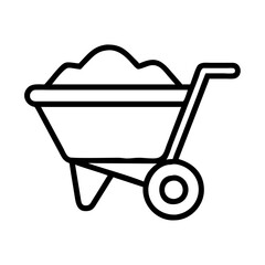 Poster - Isolated outline wheelbarrow vector icon illustration for construction and gardening needs