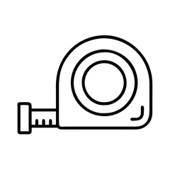 Poster - Vector graphic of a measuring tape tool for construction and diy projects outline style design element