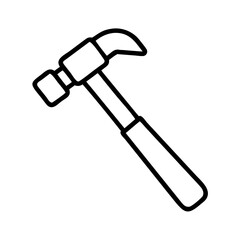 Poster - Hammer outline icon vector illustration, construction tool, repair equipment, handyman supplies, diy project