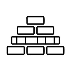 Poster - Brick wall icon vector illustration construction building material structure design element outline