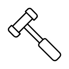 Poster - Explore the outline mallet tool icon vector illustration for construction and repair projects online