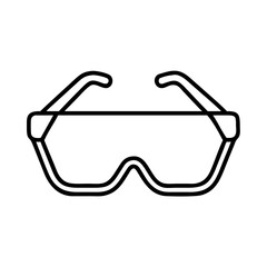 Poster - Safety goggles protective eyewear glasses drawing outline vector icon illustration design element