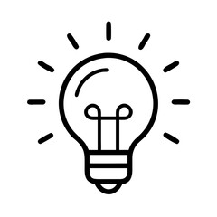 Poster - Light bulb icon vector illustration idea concept creative thinking solution symbol graphic design element